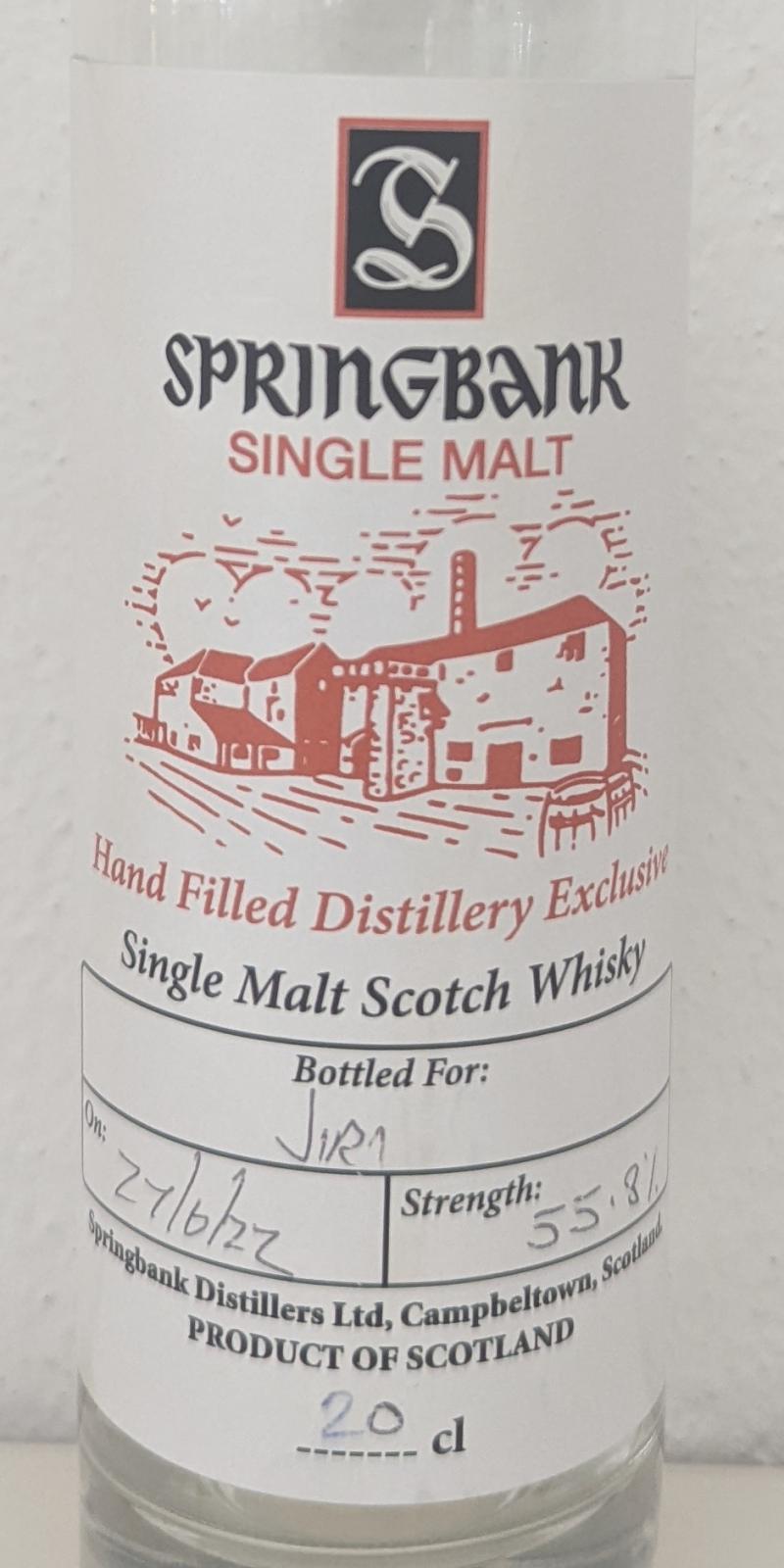Springbank Hand Filled Distillery Exclusive 55.8% 200ml