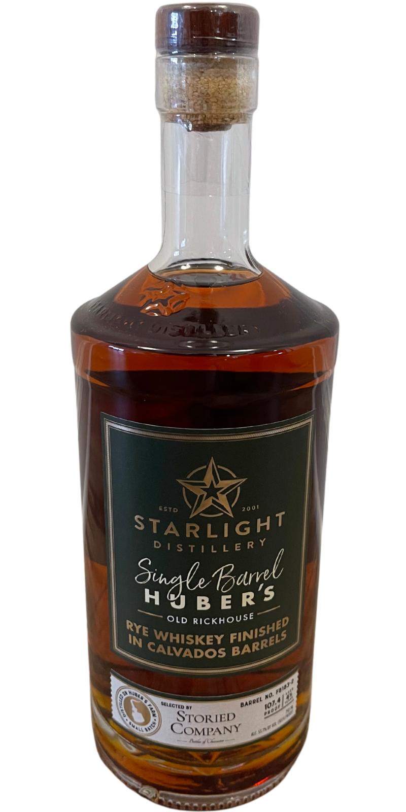 Starlight Distillery 5yo Calvados Barrel Finished Storied Company 53.7% 750ml