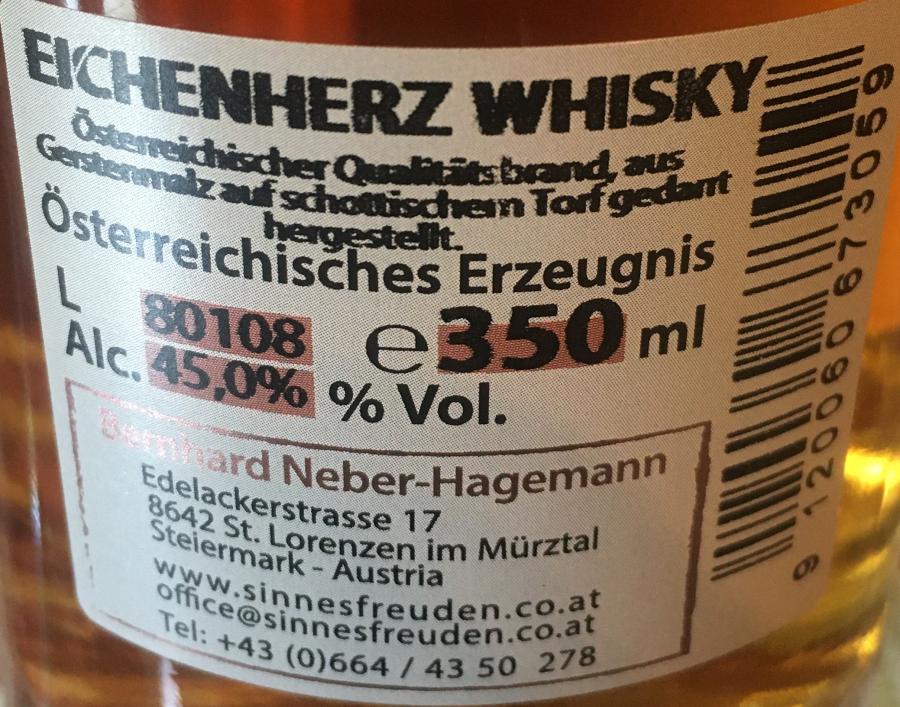 Sinnesfreuden Eichenherz 45% 350ml