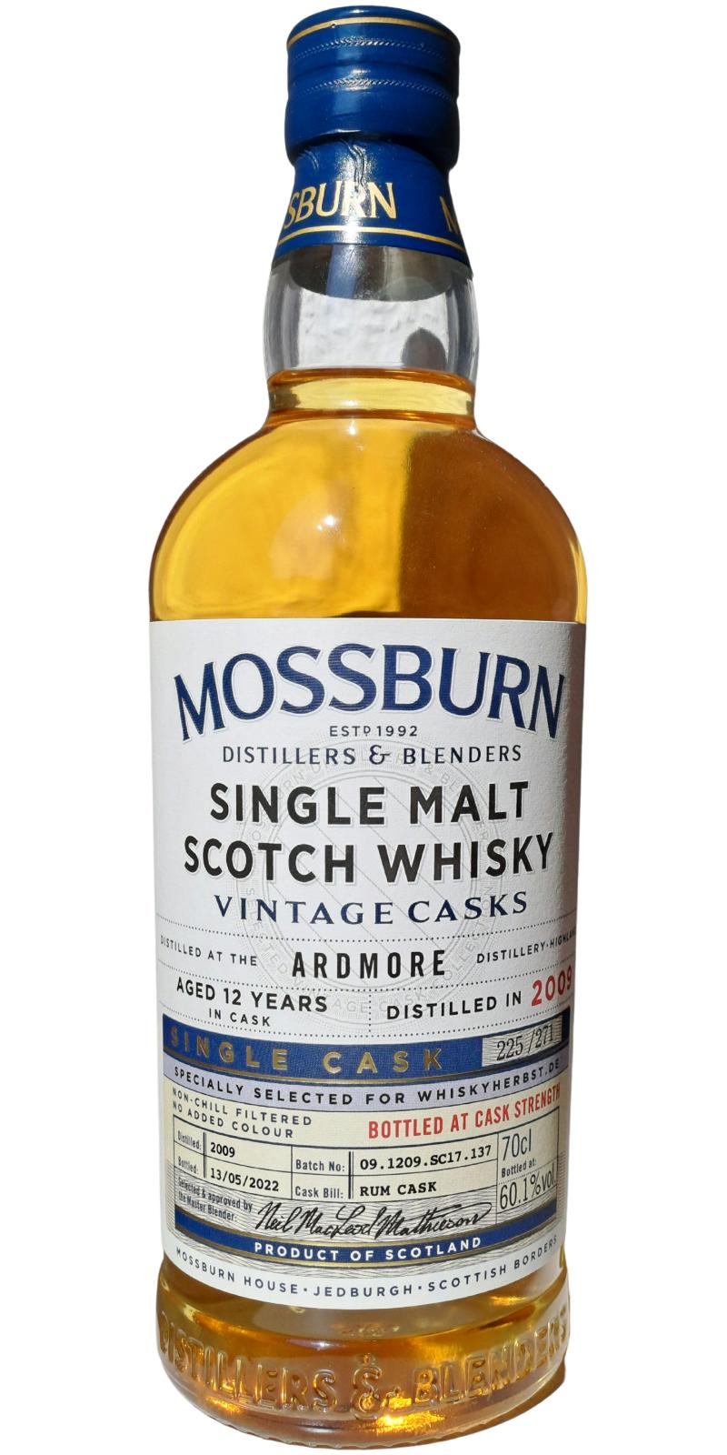 Ardmore 2009 MDB Rum Cask Finish whiskyherbst.de 60.1% 700ml