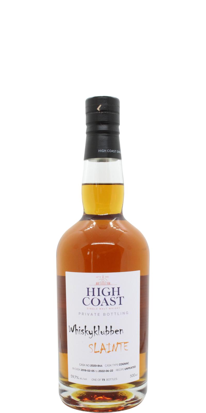 High Coast 2018 WSla Cognac Whiskyklubben Slainte 59.7% 500ml
