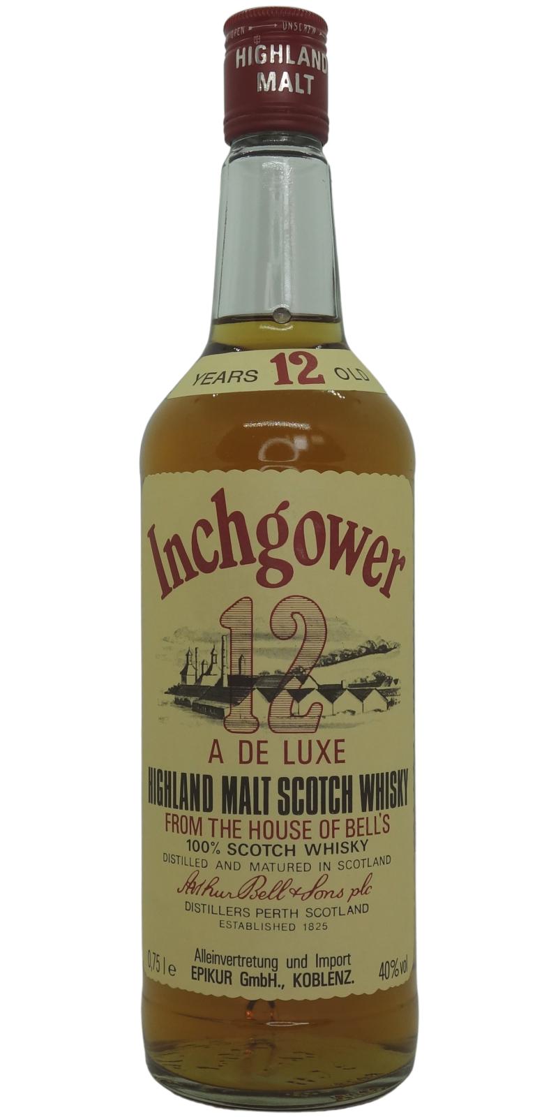 Inchgower 12yo A De Luxe Highland Malt Scotch Whisky from the House of Bell's Epikur GmbH. Koblenz 40% 750ml