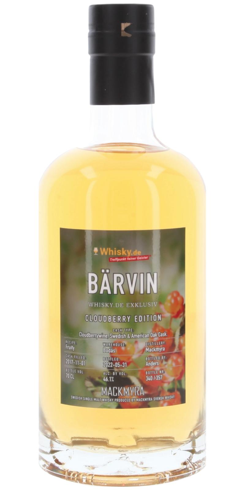 Mackmyra Barvin Whisky.de exklusiv 46.1% 700ml
