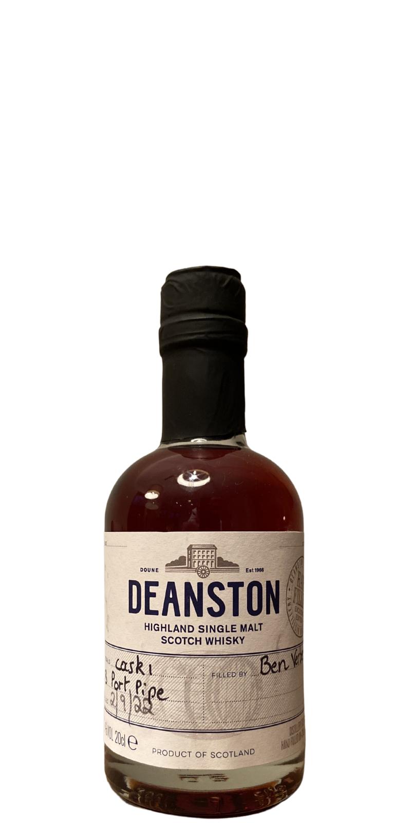 Deanston 1993 Handfilled Distillery only 16yo Ex-Bc then 13yo Port Pipe 47.5% 200ml