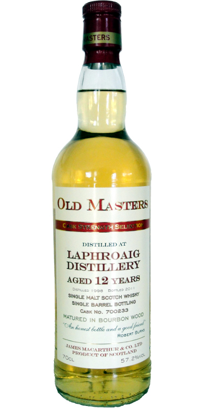 Laphroaig 1998 JM Old Masters Cask Strength Selection Bourbon Barrel #700233 57.2% 700ml