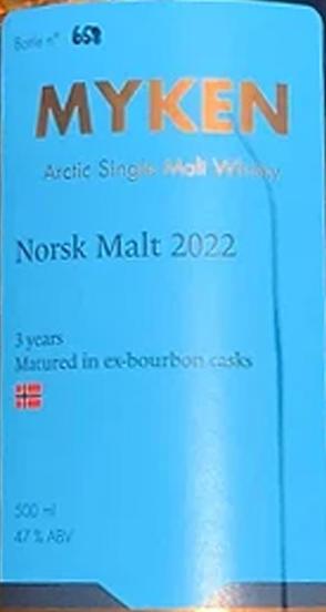 Myken Norsk Malt 2022 30L First-Fill ex-Bourbon 47% 500ml