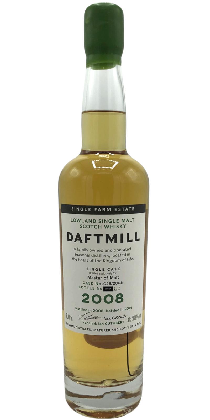Daftmill 2008 ex Bourbon Master of Malt 56.6% 700ml