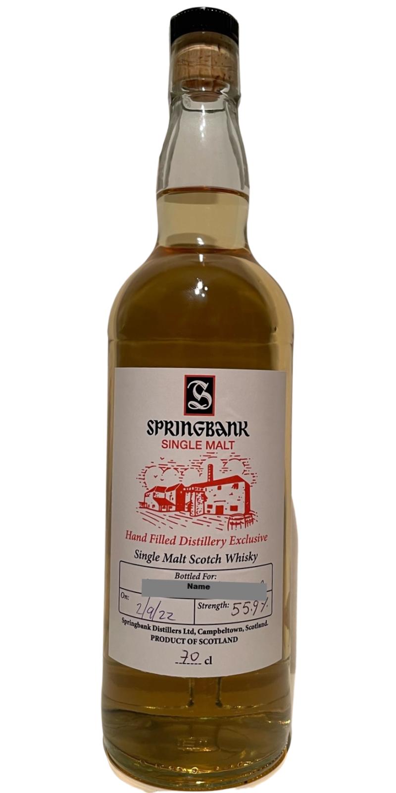 Springbank Hand Filled Distillery Exclusive 55.9% 700ml