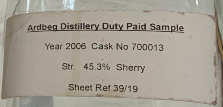 Ardbeg 2006 Duty Paid Sample Sherry 45.3% 500ml