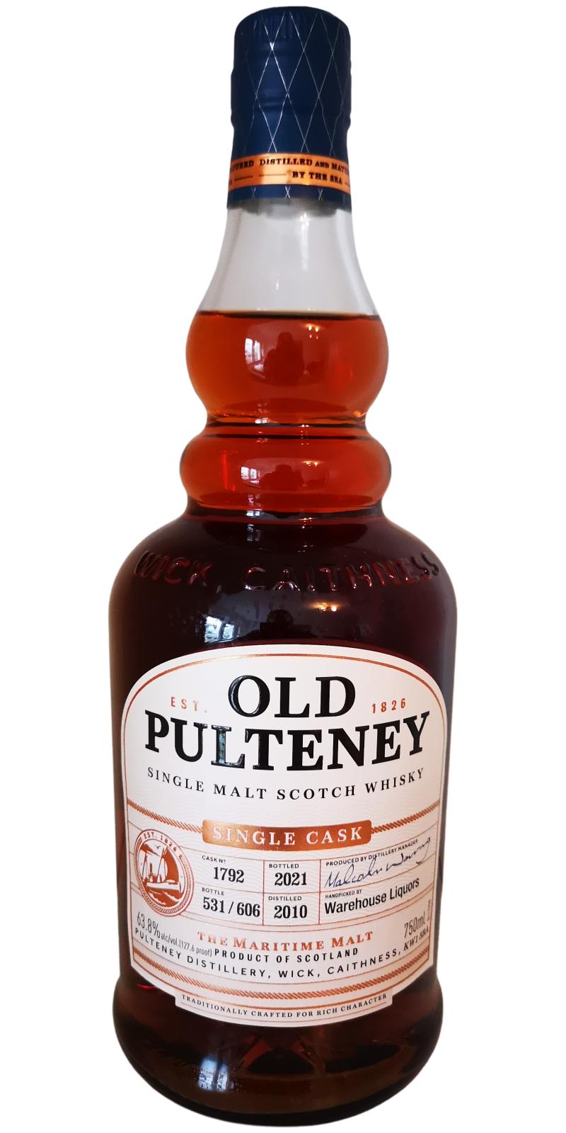 Old Pulteney 2010 Single Cask 1st fill Spanish oak butt Warehouse Liquors 63.8% 750ml