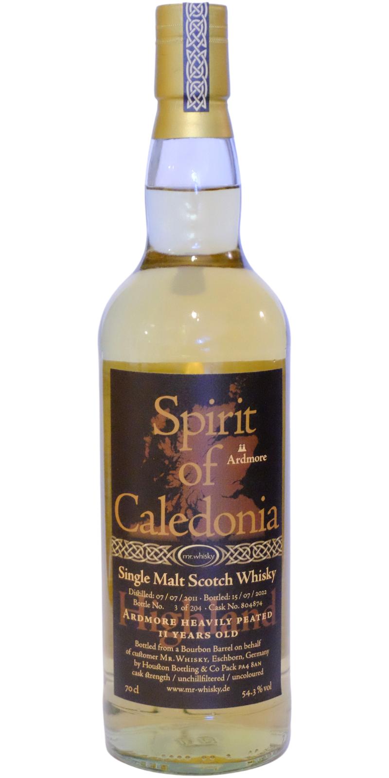 Ardmore 2011 MrW Spirit of Caledonia Bourbon Barrel 54.3% 700ml
