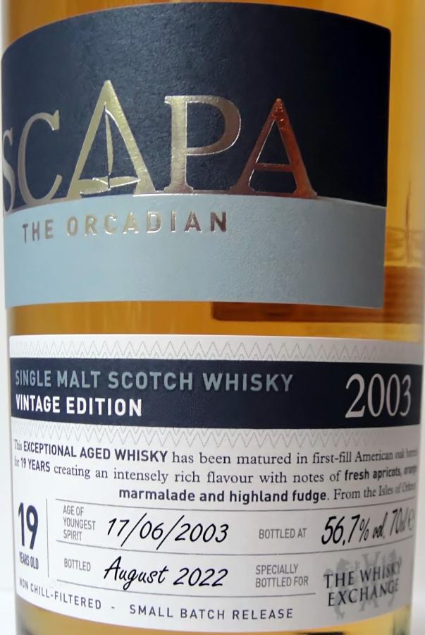 Scapa 2003 - Ratings and reviews - Whiskybase