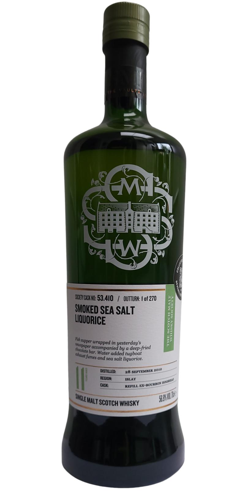Caol Ila 2010 SMWS 53.410 Smoked sea salt liquorice Refill ex-Bourbon Hogshead LMDW 56.9% 700ml