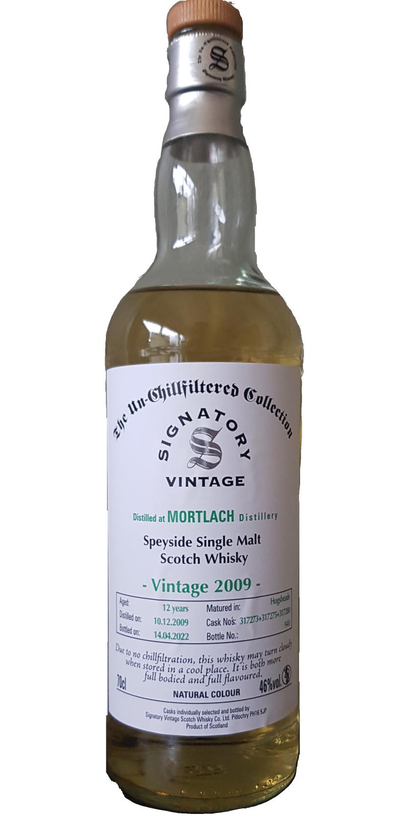Mortlach 2009 SV The Un-Chillfiltered Collection Hogshead 46% 700ml