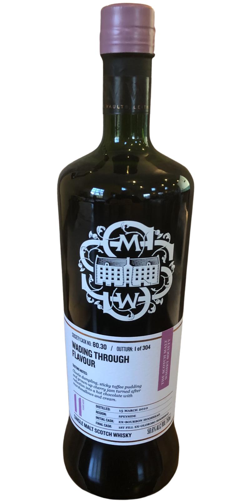 Glen Spey 2010 SMWS 80.30 Wading through flavour 1st Fill Ex-Oloroso Sherry Hogshead Finish The Scotch Malt Whisky Society 58.6% 750ml