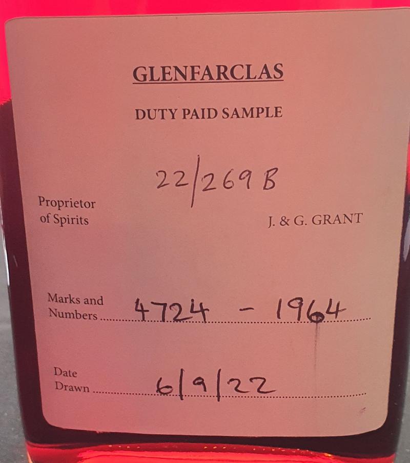 Glenfarclas 1964 Duty Paid Sample Sherry Butt 41.7% 500ml