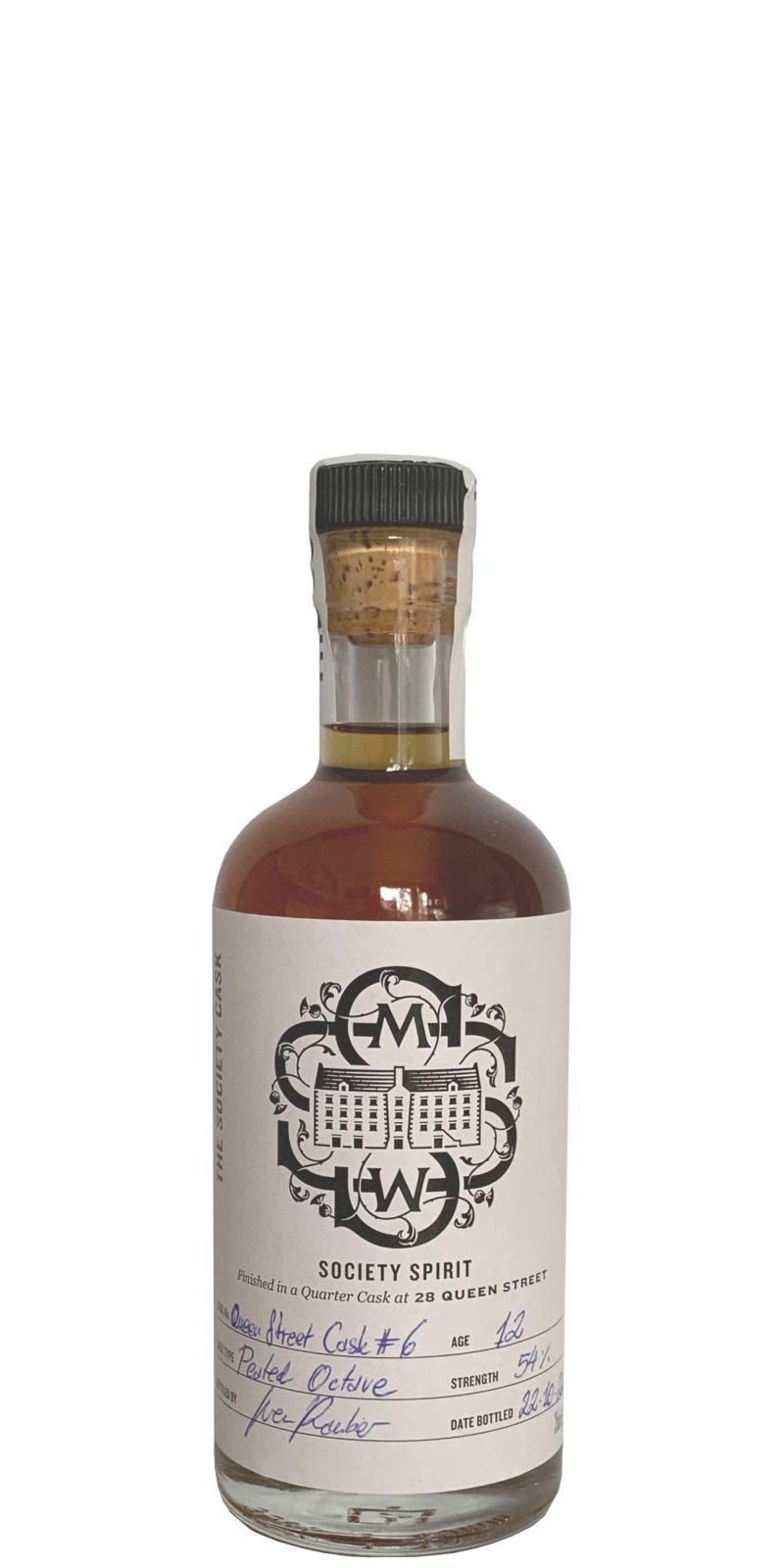 Society Spirit 12yo SMWS The Society Cask Peated Octave 28 Queen Street 54% 350ml