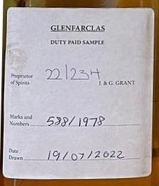 Glenfarclas 1978 Duty Paid Sample 4th Fill Sherry Hogshead Glenfarclas Masterclass at Whisky Live Warsaw 2022 47.8% 700ml