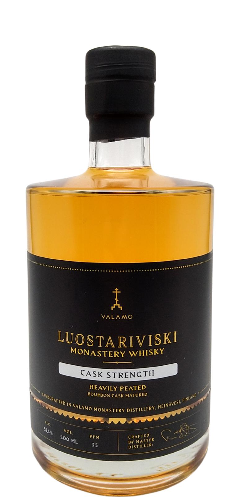 Valamo Luostariviski Monastery Whisky Cask Strength Heavily Peated PPM 35 Bourbon 58.5% 500ml