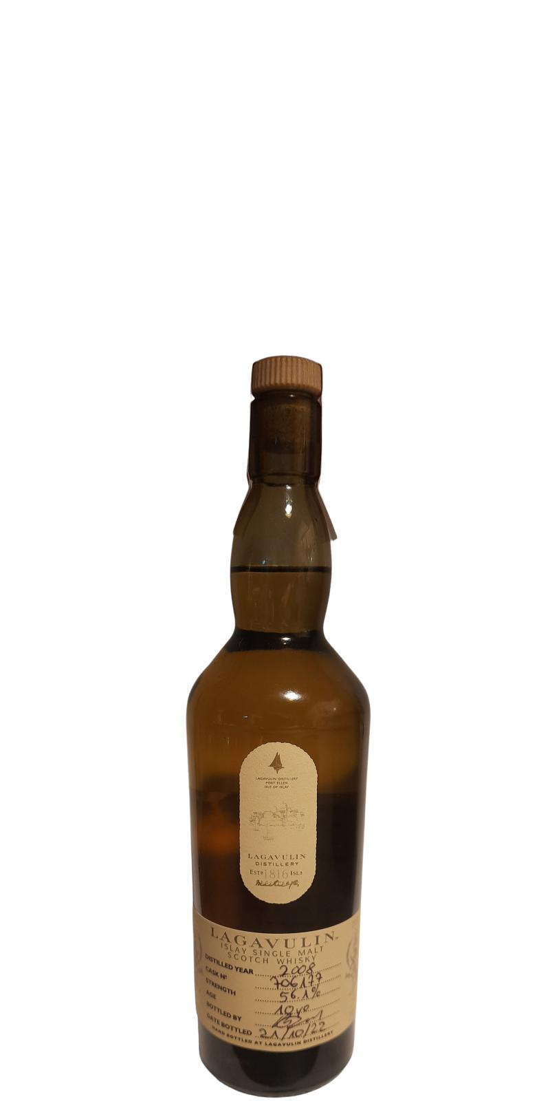 Lagavulin 2008 Hand Bottled at the Distillery Bourbon Distillery Exclusive Tasting 56.1% 200ml