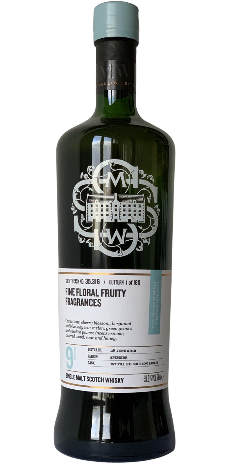 Glen Moray 2012 SMWS 35.316 Fine floral fruity fragrances 1st Fill Ex-Bourbon Barrel 59.6% 700ml