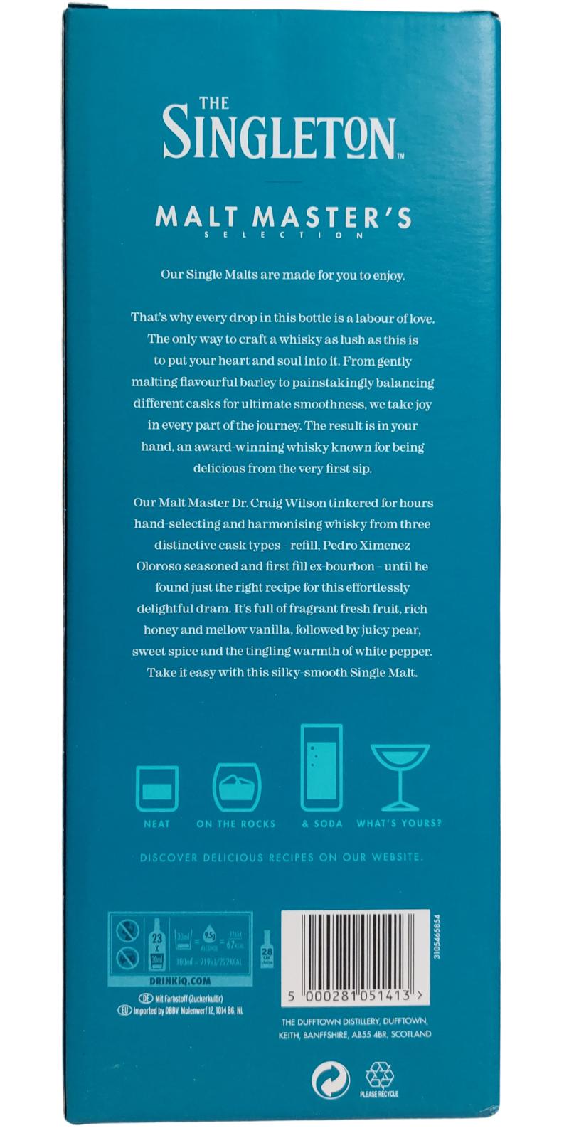 The Singleton of Dufftown Malt Master's Selection