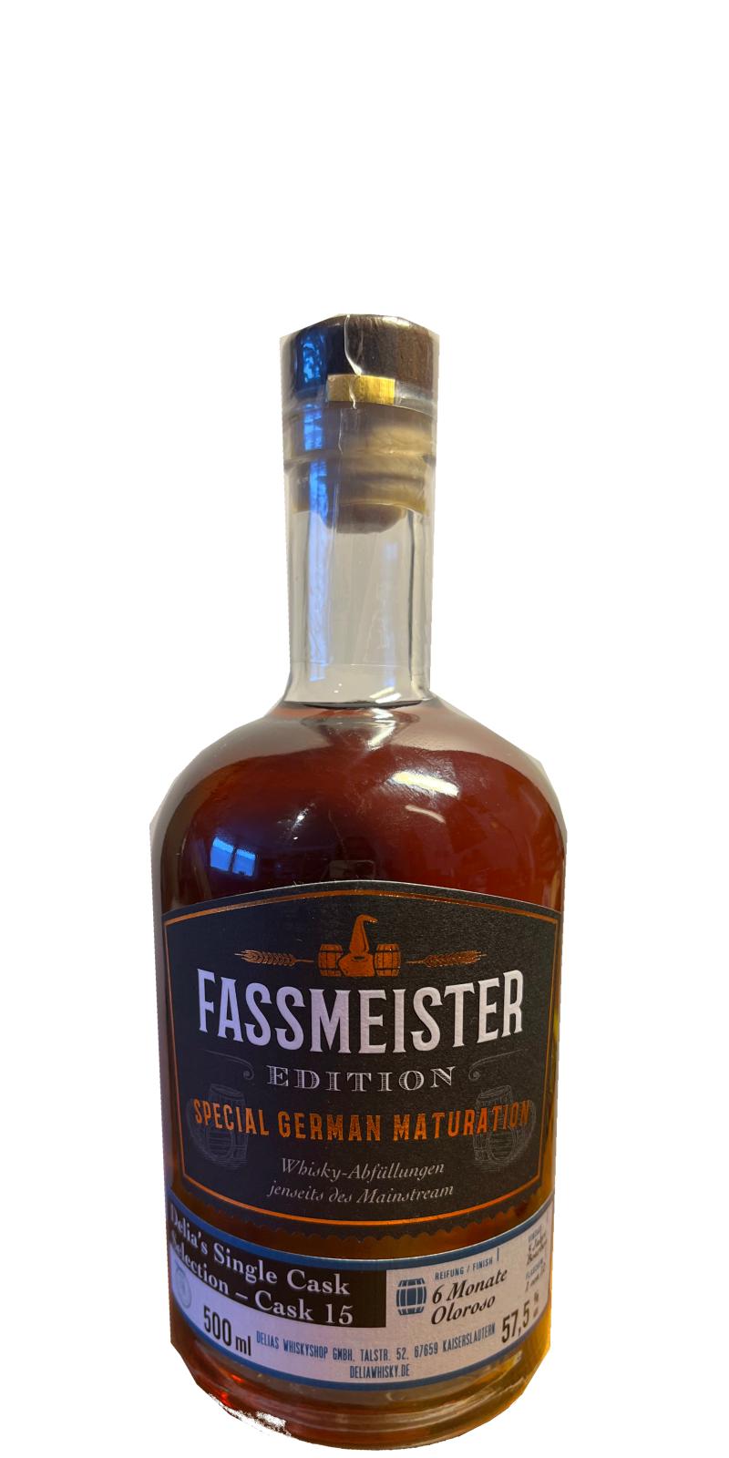 Fassmeister Edition Delia's Single Cask Selection Bourbon & Oloroso Delia's Whiskyshop 57.5% 500ml
