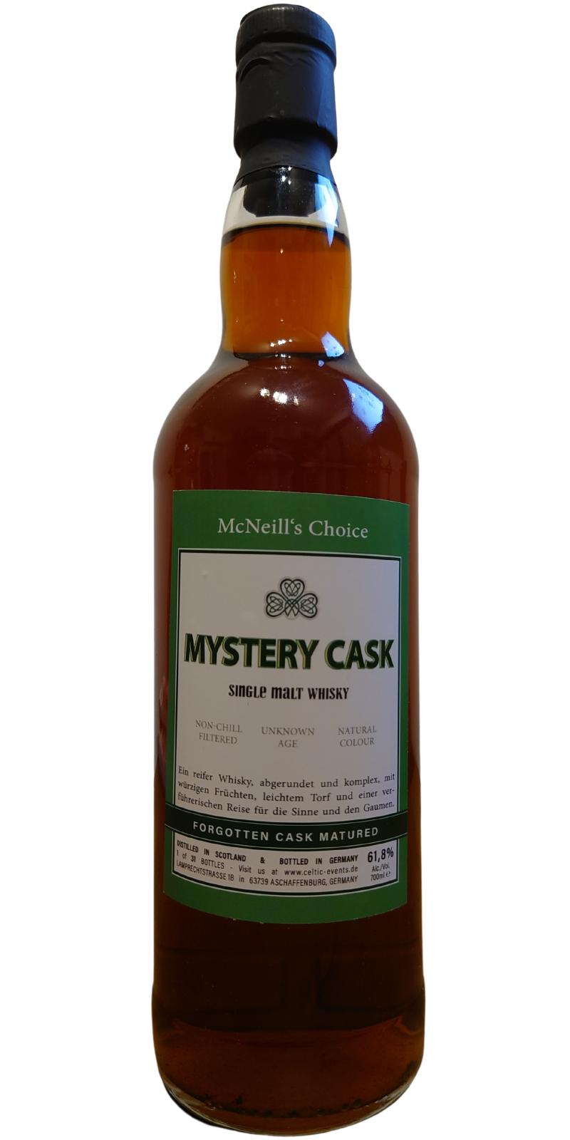 Mystery Cask Single Malt Whisky Forgotten Cask 61.8% 700ml