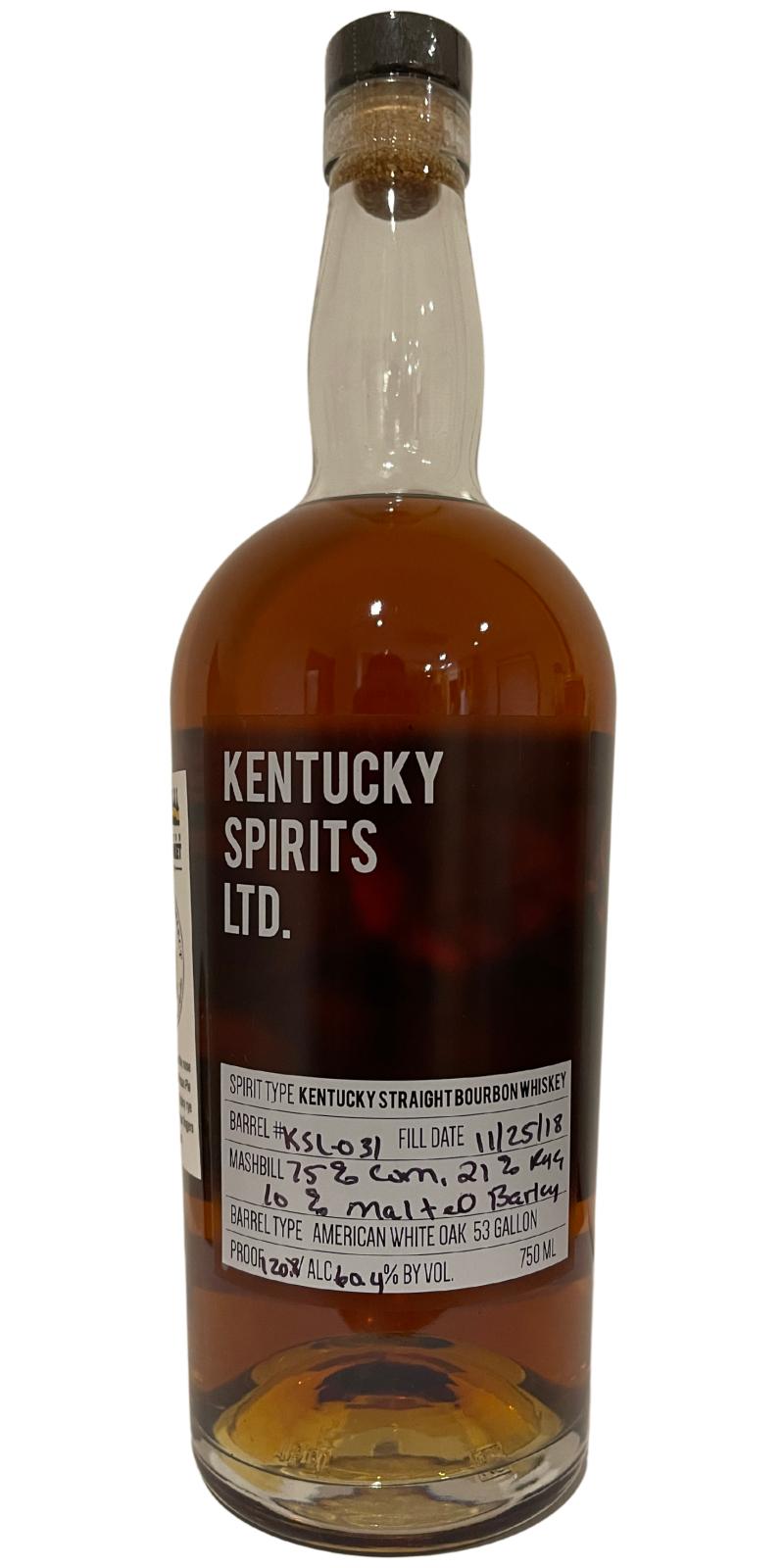 Kentucky Spirits 2018 KtSp Kentucky Straight Bourbon Whisky American White Oak Kensington Wine Market 60.4% 750ml