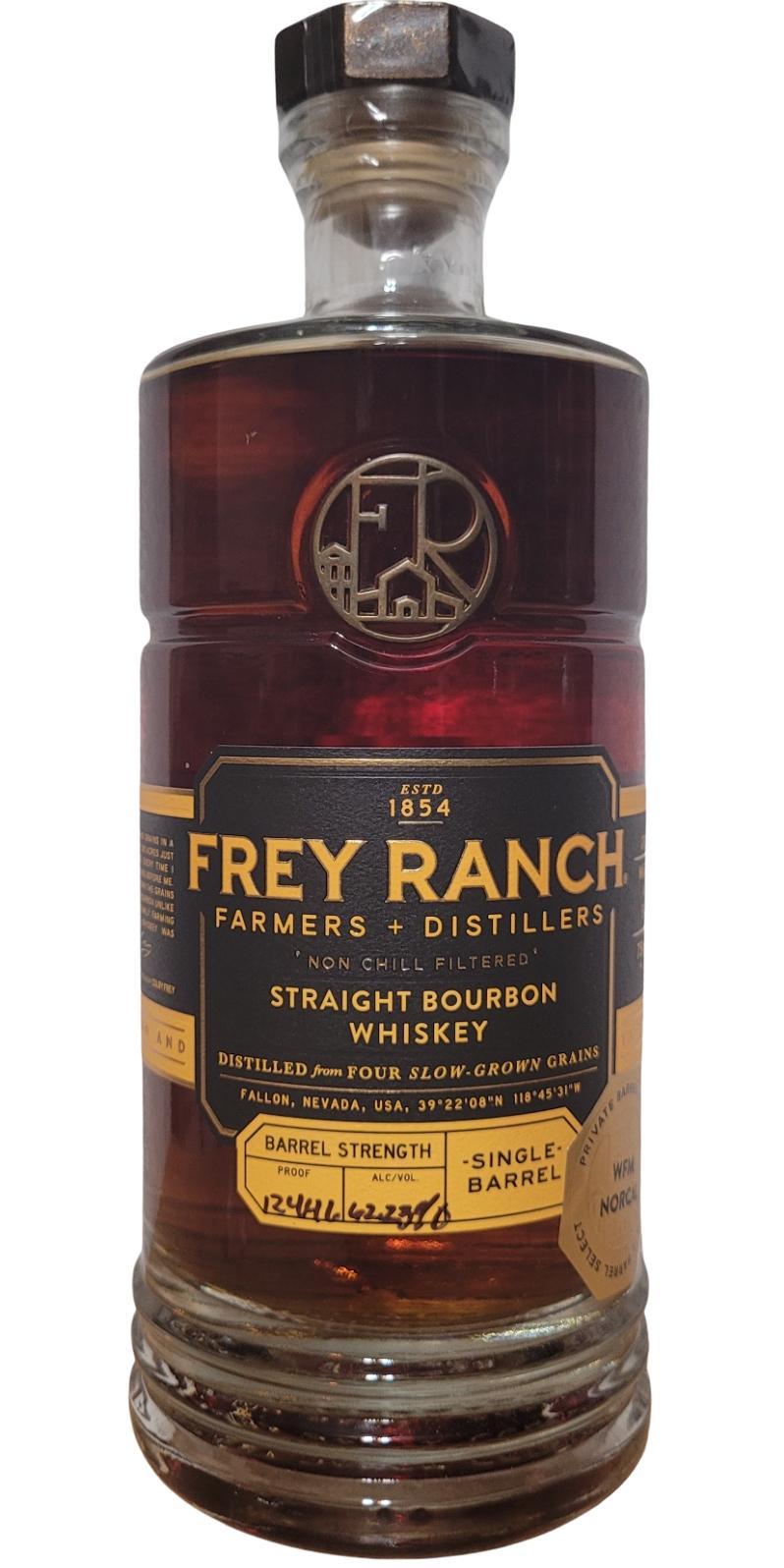 Frey Ranch Straight Bourbon Whisky Single Barrel Barrel Strength Charred New American Oak Barrel Whole Foods Market Norcal 62.23% 750ml