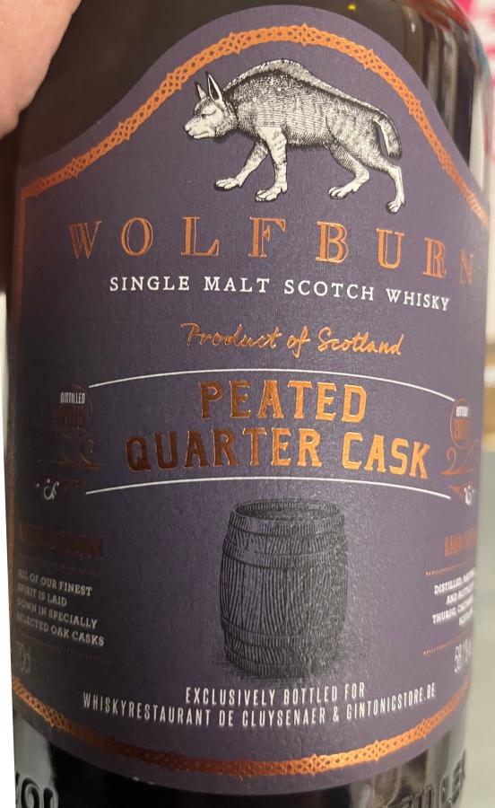 Wolfburn 2015 Quarter Cask Whiskyrestaurant de cluysenaer & gin tonic store.be 58.1% 700ml