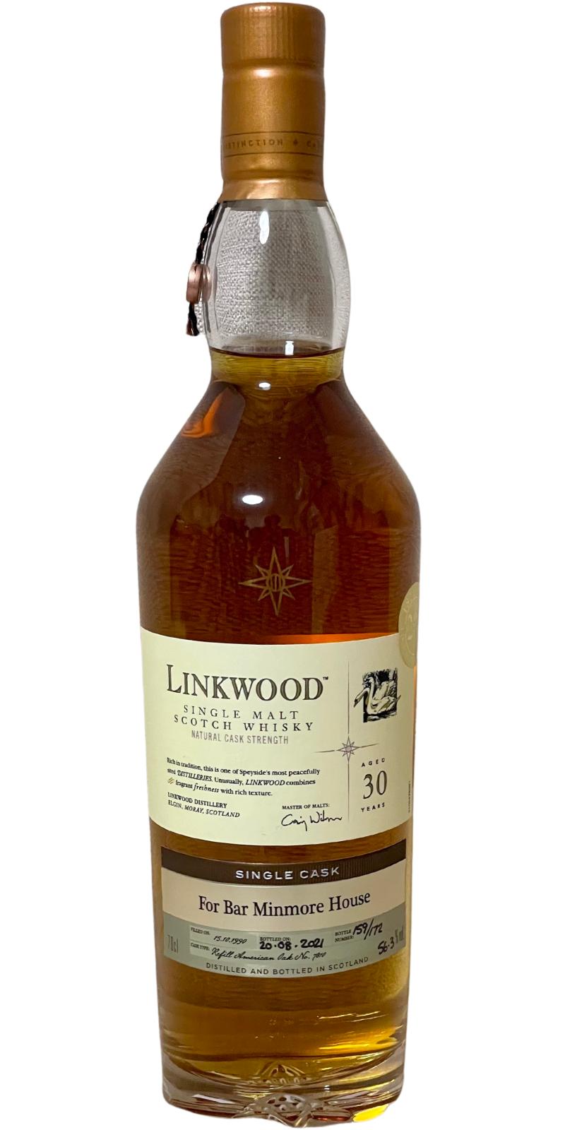 Linkwood 1990 Refill American Oak Bar Minmore House 56.3% 700ml