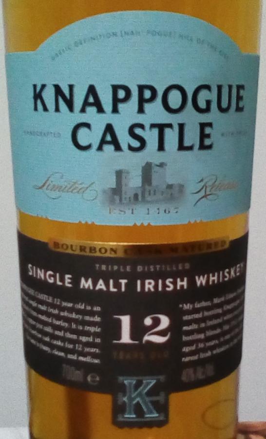 Knappogue Castle 12yo Bourbon Cask Matured Bourbon 40% 700ml
