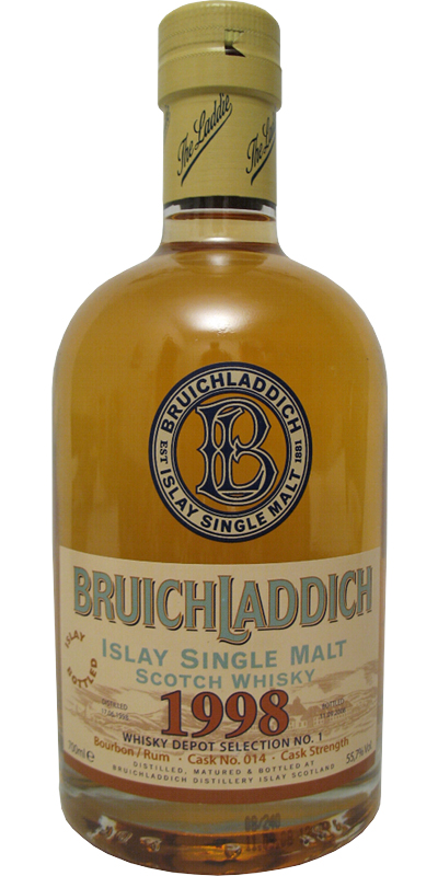 Bruichladdich 1998 Whisky Depot Selection #1 Bourbon Rum #014 55.7% 700ml