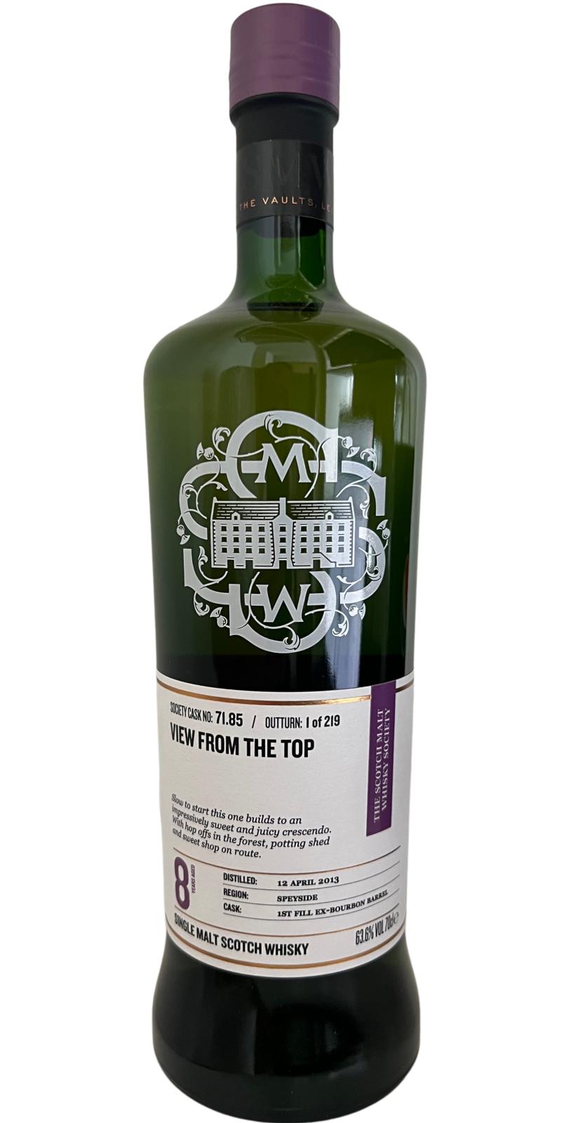 Glenburgie 2013 SMWS 71.85 View from the top 1st Fill Bourbon Barrel 63.6% 700ml