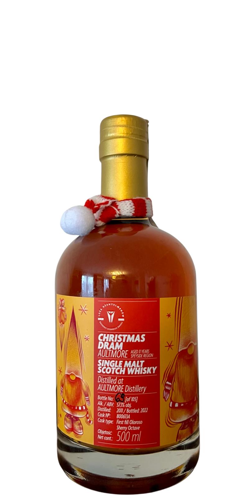 Aultmore 2011 LoDz Christmas Dram 1st Fill Oloroso Sherry Octave 57.1% 500ml