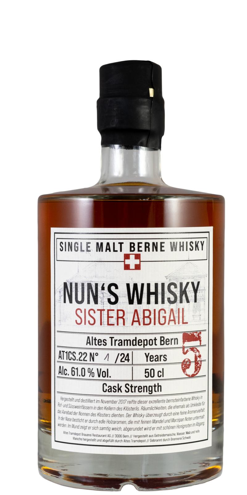 Altes Tramdepot 2017 Nun's Whisky Sister Abigail Cask Strength red wine und Susswein Altes Tramdepot 61% 500ml