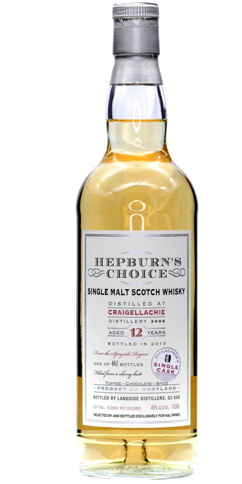 Craigellachie 2006 LsD Hepburn's Choice Sherry Butt K&L Wine Merchants 46% 750ml