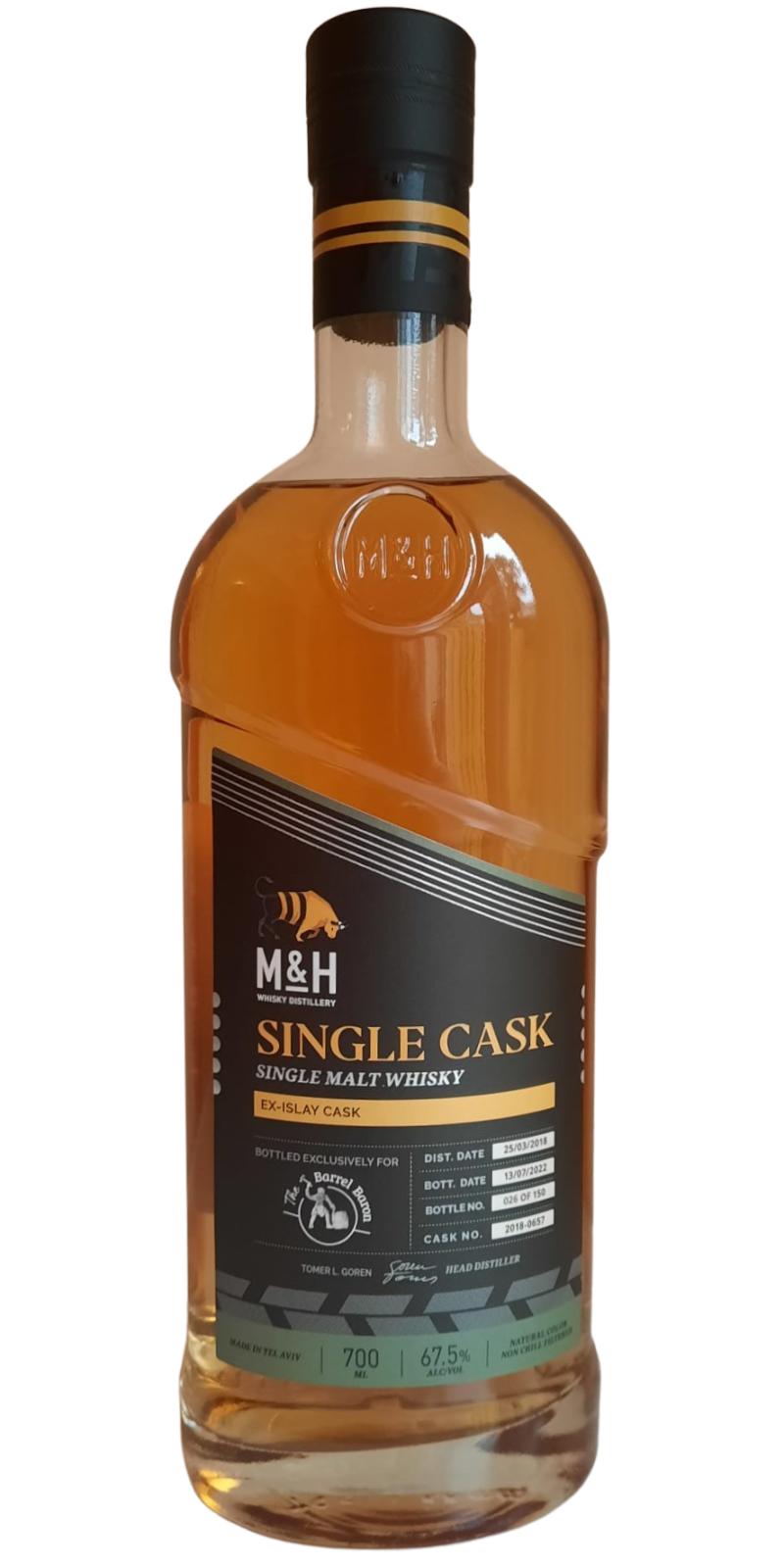 M&H 2018 Single Cask Ex-Islay The Barrel Baron 67.5% 700ml