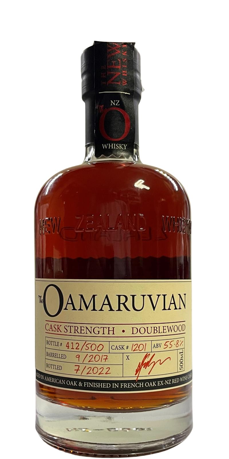 The Oamaruvian 2017 NZWC Cask Strength Doublewood American Oak & French Oak Ex-NZ Red Wine 55.8% 500ml