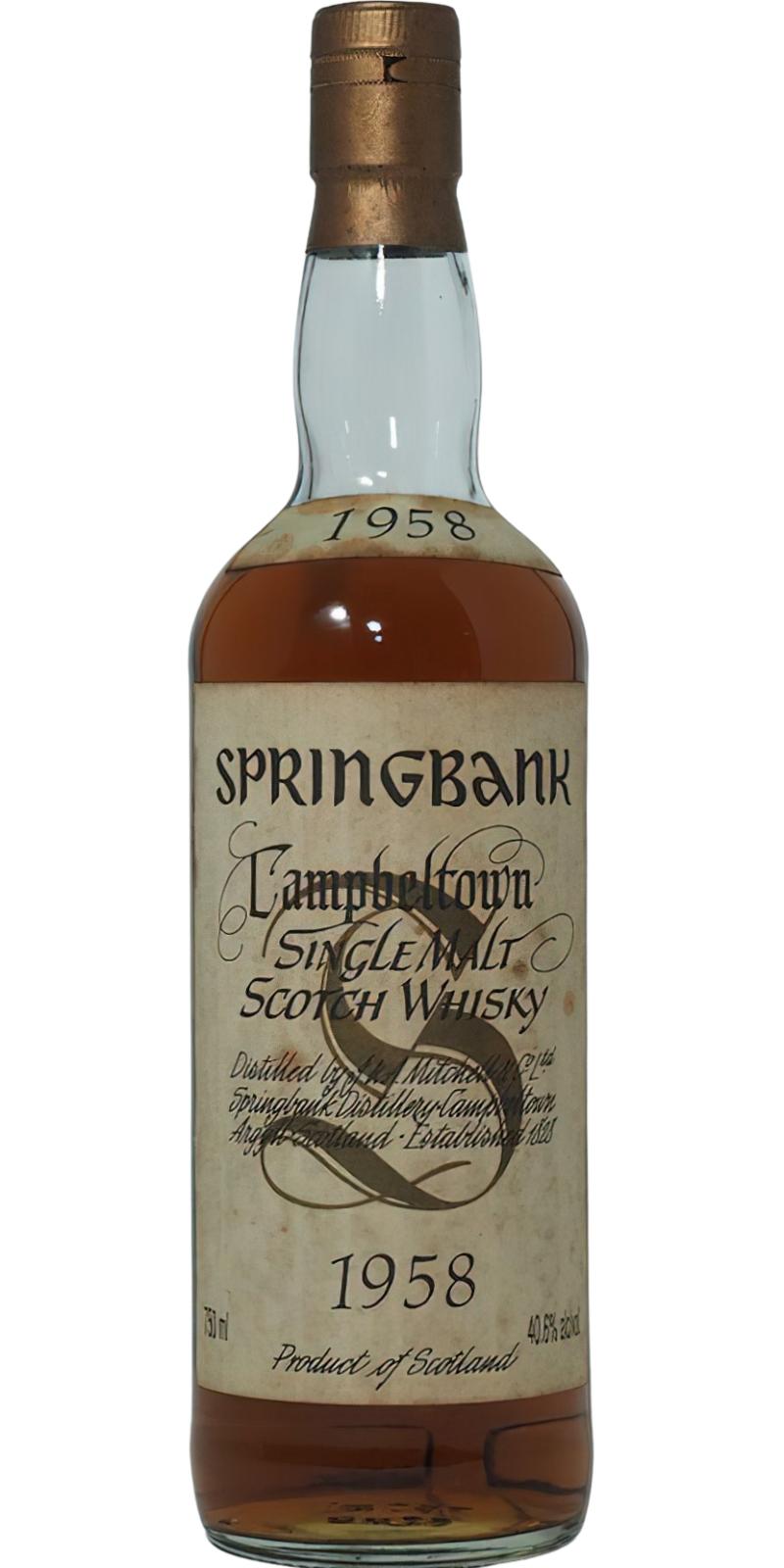 Springbank 1958 Drinks Wines & Spirits CO. LTD 40.6% 750ml