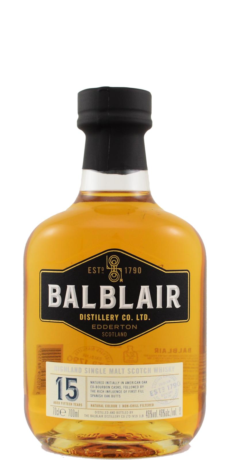Balblair 15yo Ex-Bourbon 1st fill Spanish Oak Butt 46% 700ml