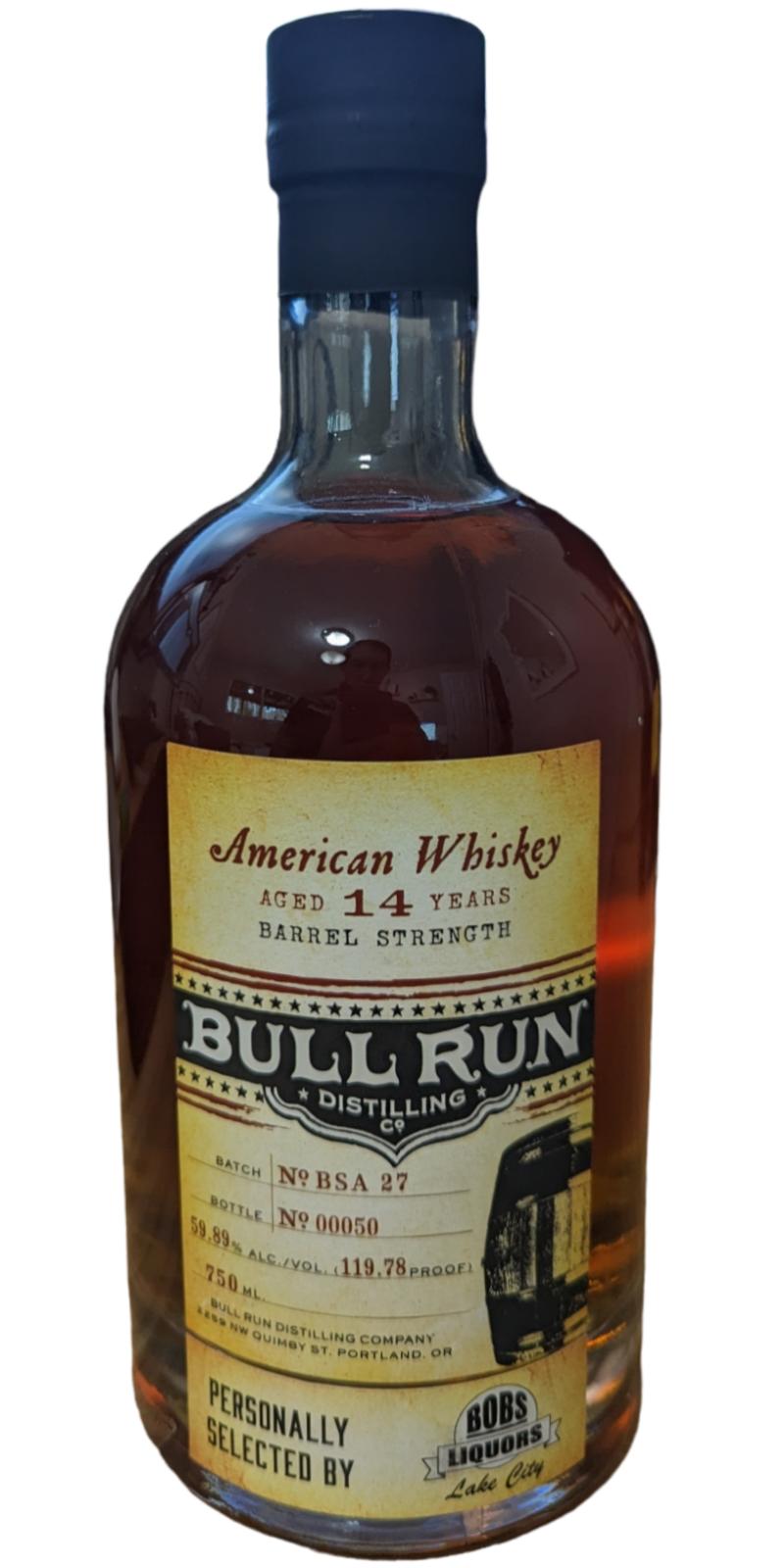 Bull Run 14yo Single Barrel Barrel Strength Bob's Liquors Lake City 59.89% 750ml
