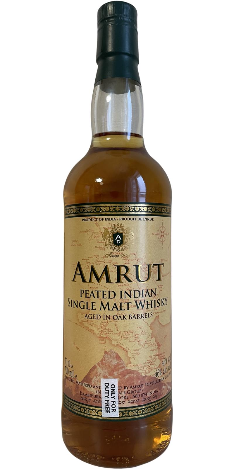 Amrut Peated Oak barrels 46% 700ml