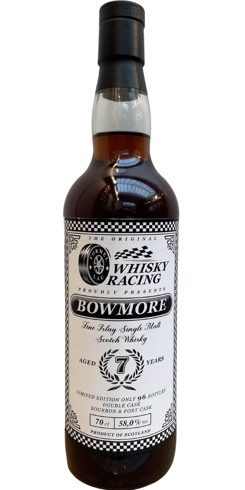 Bowmore 7yo JW Whisky Racing Formel Lau Bourbon + Port Formel Lau Mr. Michielse Schweiz 58% 700ml