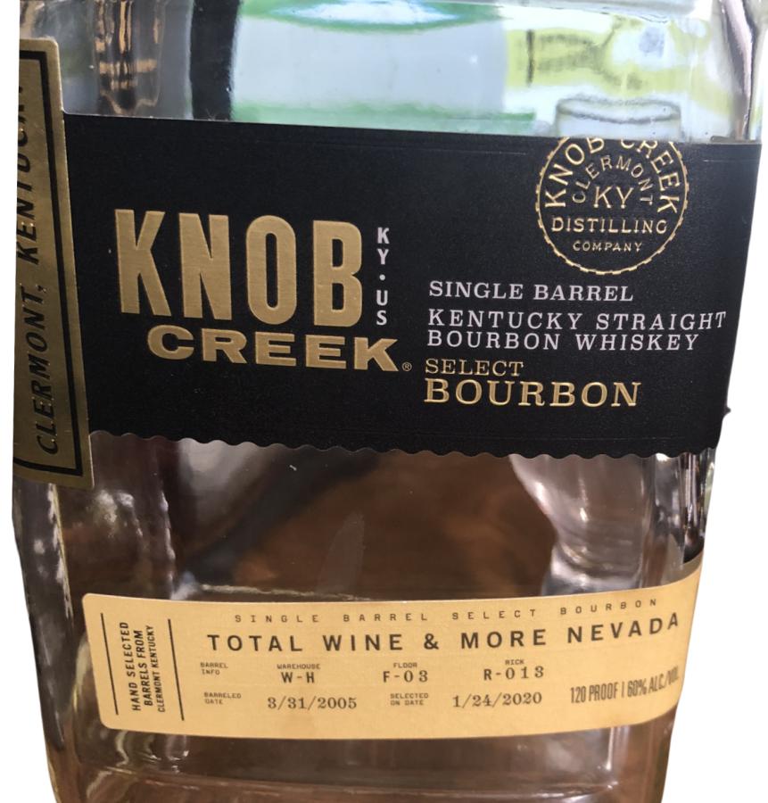 Knob Creek 2005 Single Barrel KY Straight Bourbon Total Wine and More Nevada 60% 750ml