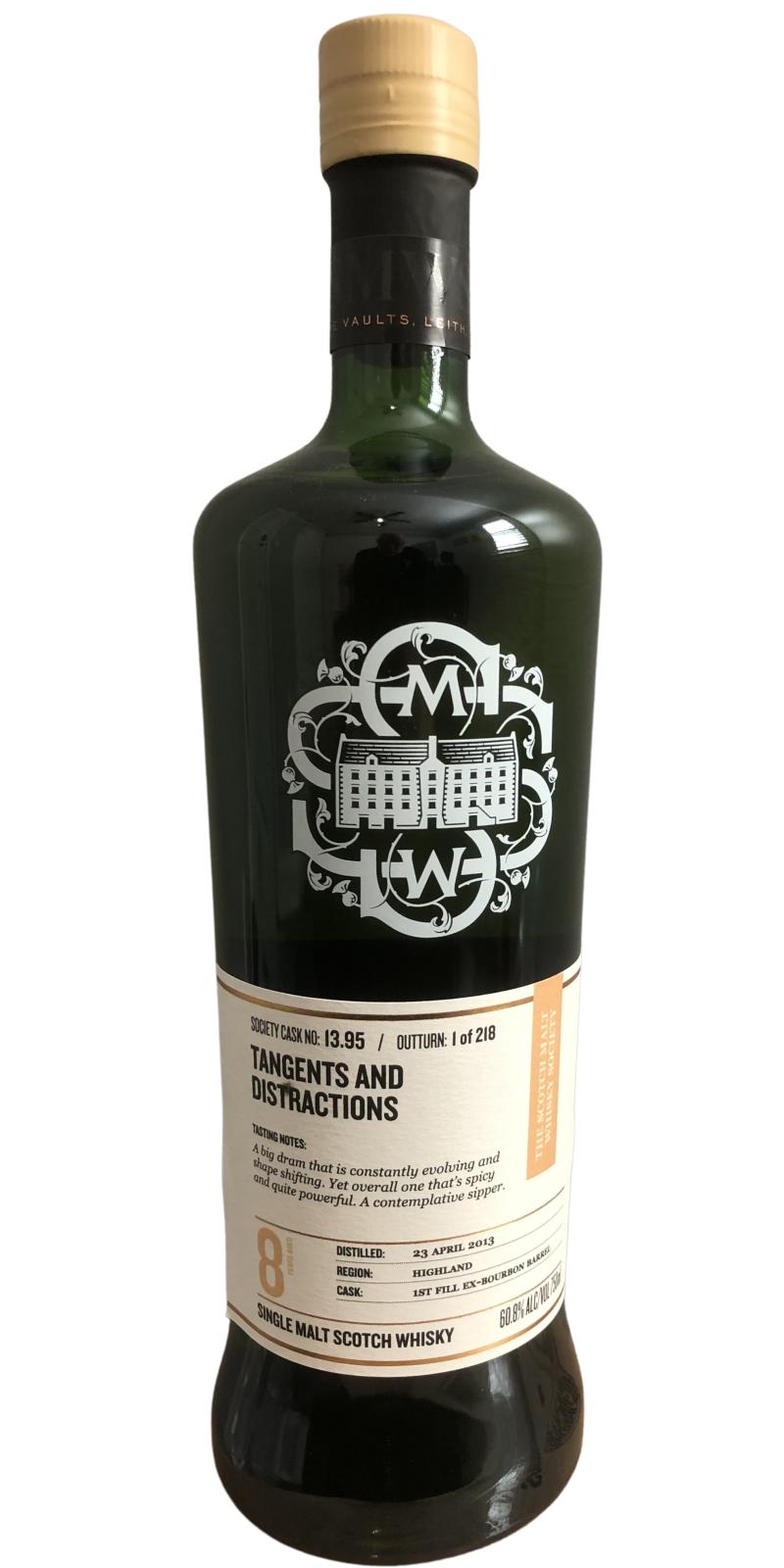 Dalmore 2013 SMWS 13.95 Tangents and distractions 1st Fill Ex-Bourbon Barrel The Scotch Malt Whisky Society 60.8% 750ml