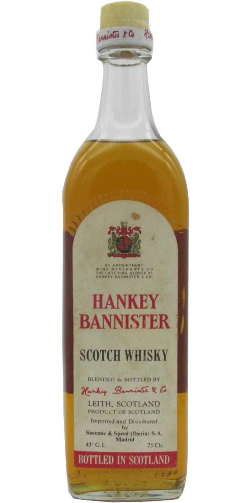 Hankey Bannister Scotch Whisky Scotch Whisky Saccone & Speed Iberia S.A. Madrid 43% 750ml