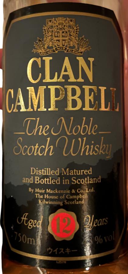 Clan Campbell 12yo The Noble Scotch Whisky 43% 750ml