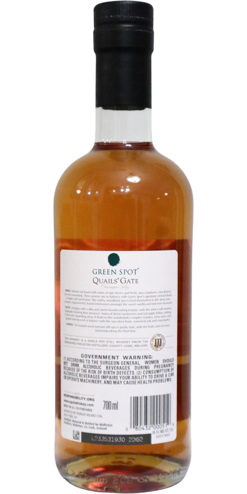 Green Spot - Quails Gate Irish Whiskey (700ml)